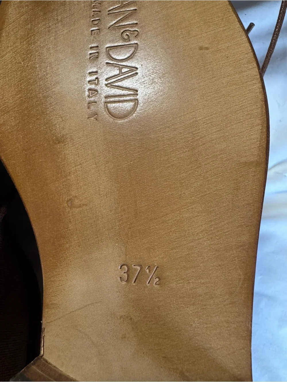 Joan and David Tan Leather & Brown Canvas Oxfords